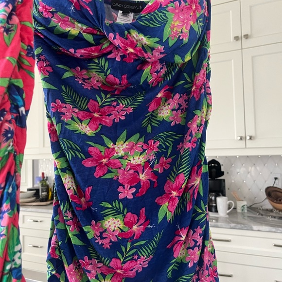 VINTAGE CANDY COUTURE HAWAIN BEACH TOPS PULL ON BUILT IN BRA SIZE LARGE - Picture 4 of 15